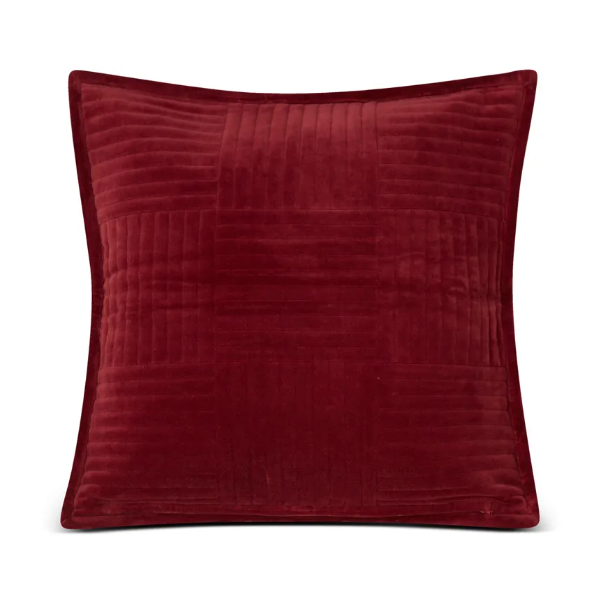 Quilted Velvet Star cushion cover 50x50 cm, Red Lexington