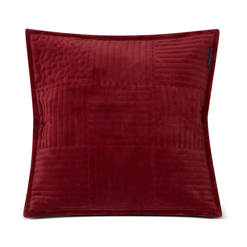 Quilted Velvet Star cushion cover 50x50 cm, Red Lexington