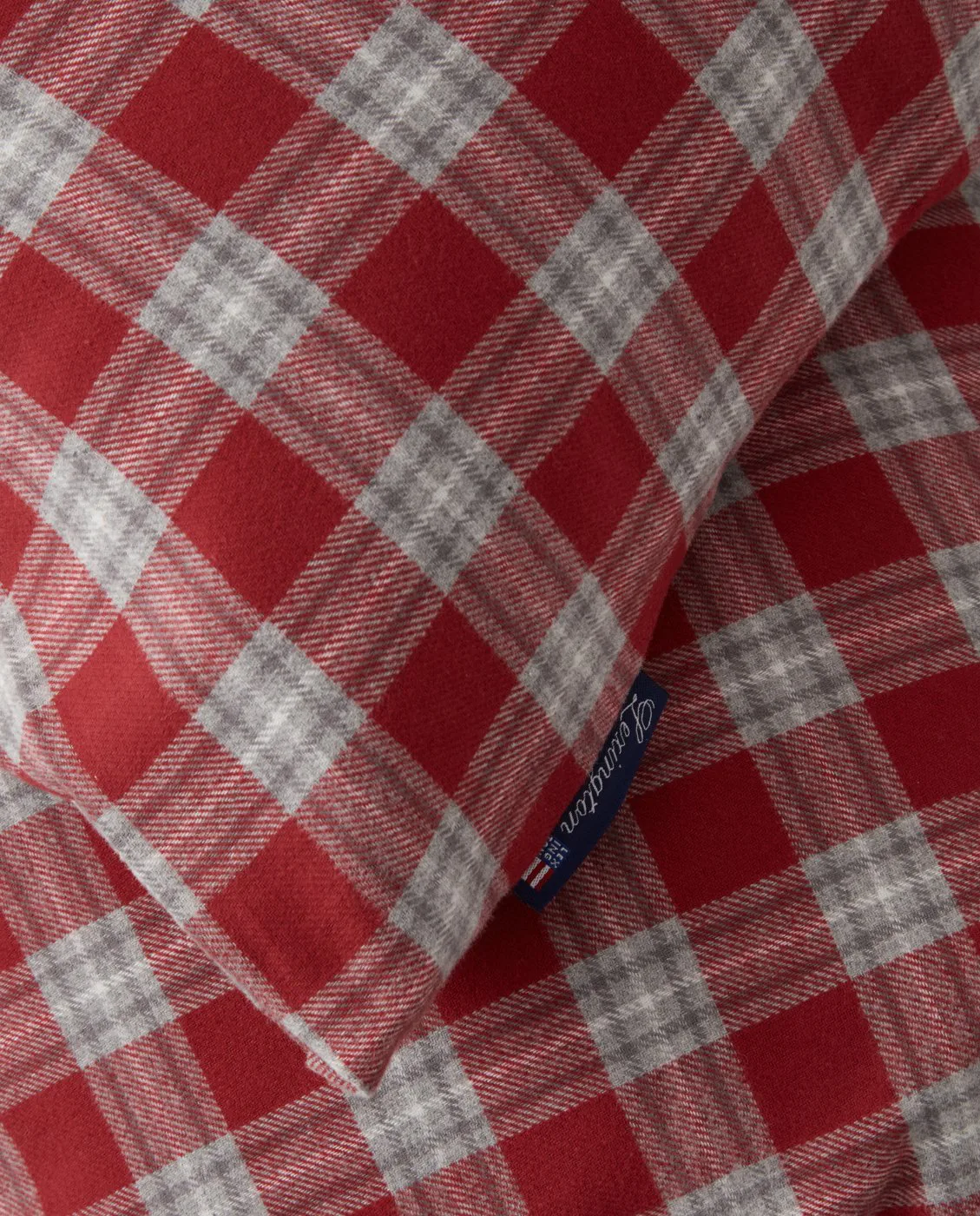 Red Checked Cotton Flannel bed set, 50x60 cm. 150x210 cm Lexington
