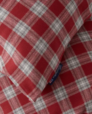 Red Checked Cotton Flannel bed set - 50x60 cm. 150x210 cm - Lexington