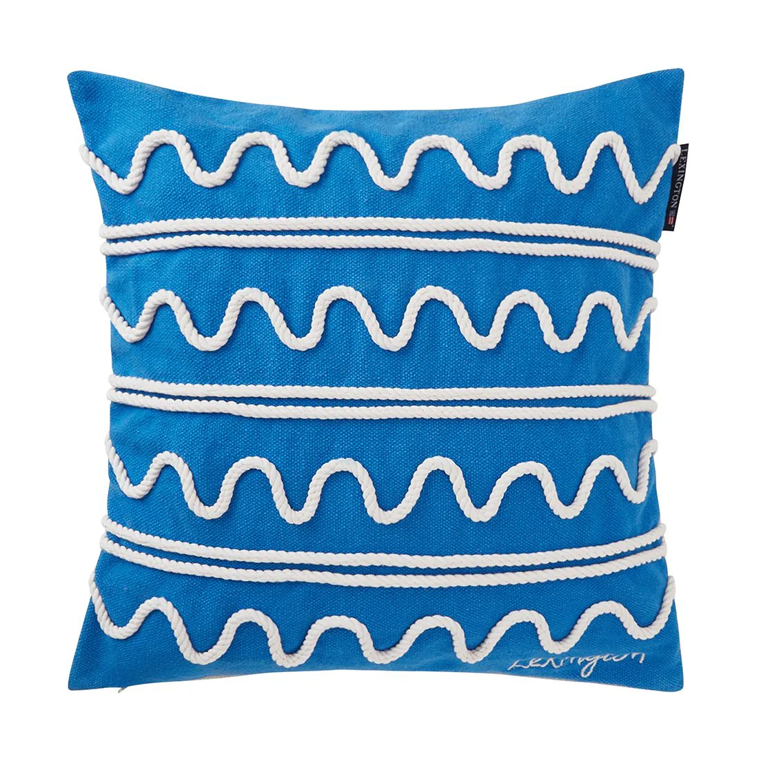 Rope Wave Cotton Canvas cushion cover 50x50 cm, Blue Lexington