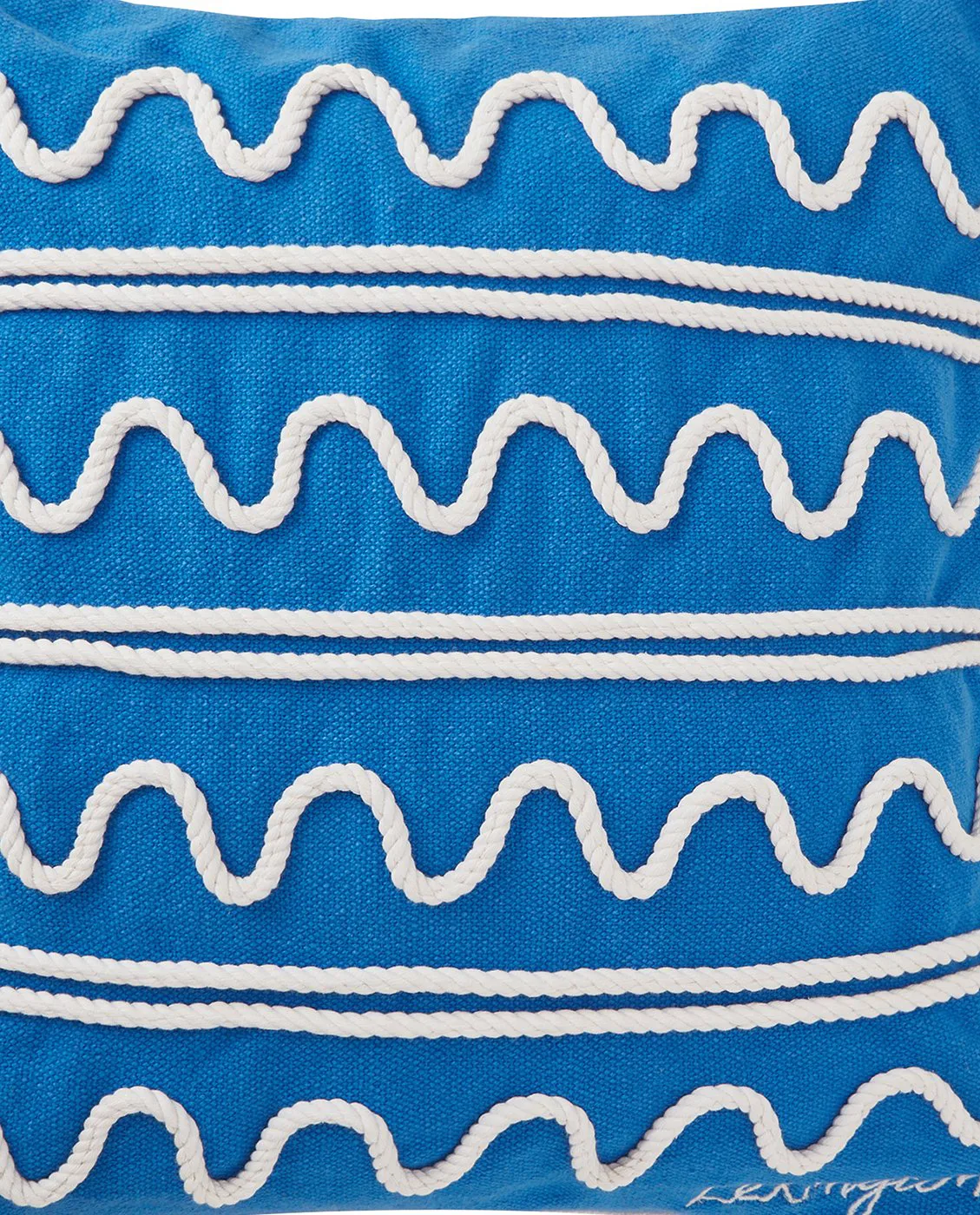 Rope Wave Cotton Canvas cushion cover 50x50 cm, Blue Lexington