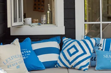 Rug Graphic Canvase pillowcase 50x50 cm - Blue-white - Lexington