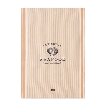 Seafood Striped & Printed kitchen towel 50x70 cm - Beige-white - Lexington