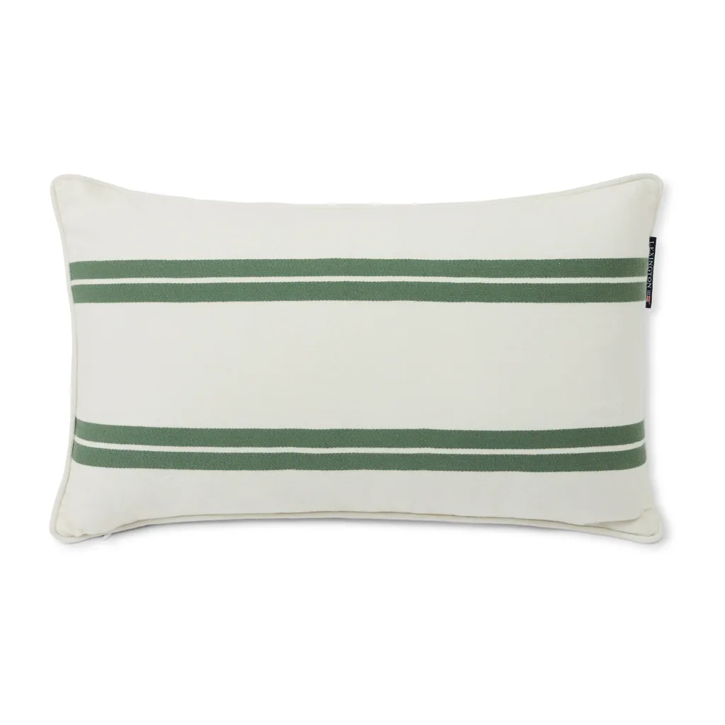 Side Striped cushion small 30x50 cm, White-green Lexington