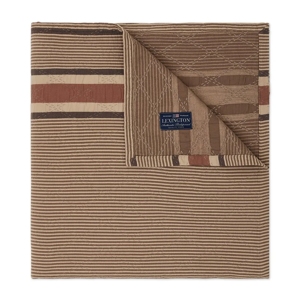 Side Striped Soft Quilted bedspread 160x240 cm, Beige Lexington
