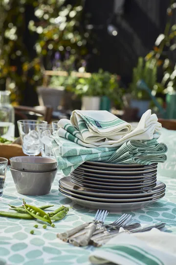 Side Stripes fabric napkin 50x50 cm - Green - Lexington