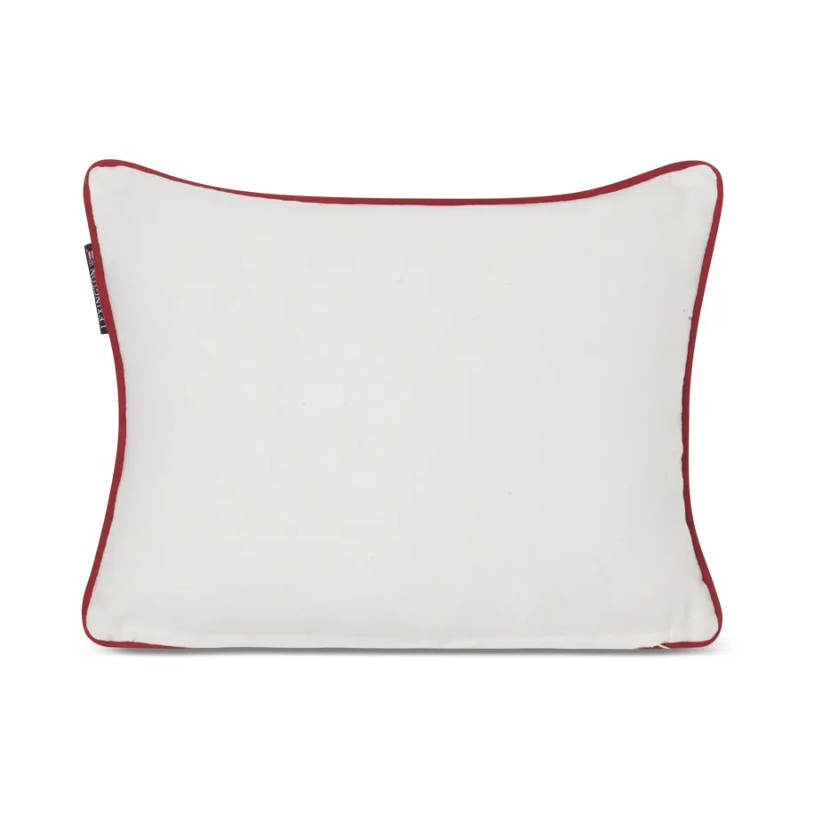 Skier Organic Cotton Twill cushion 30x40 cm, White-dark blue multi Lexington