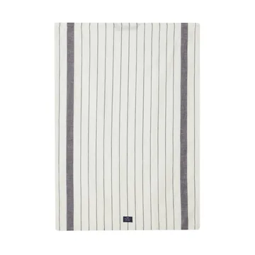 Striped Cotton Linen kitchen towel 50x70 cm - White - Lexington