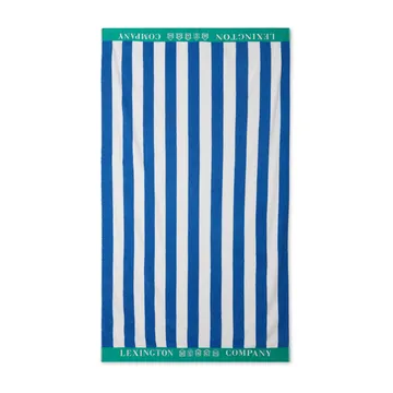 Striped Cotton Terry beach towel 100x180 cm - Blue-white-green - Lexington