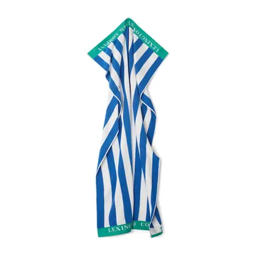 Striped Cotton Terry beach towel 100x180 cm - Blue-white-green - Lexington