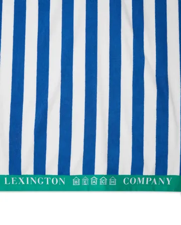 Striped Cotton Terry beach towel 100x180 cm - Blue-white-green - Lexington