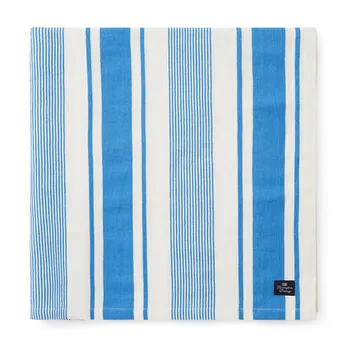Striped Linen Cotton table cloth 150x250 cm - Blue-white - Lexington