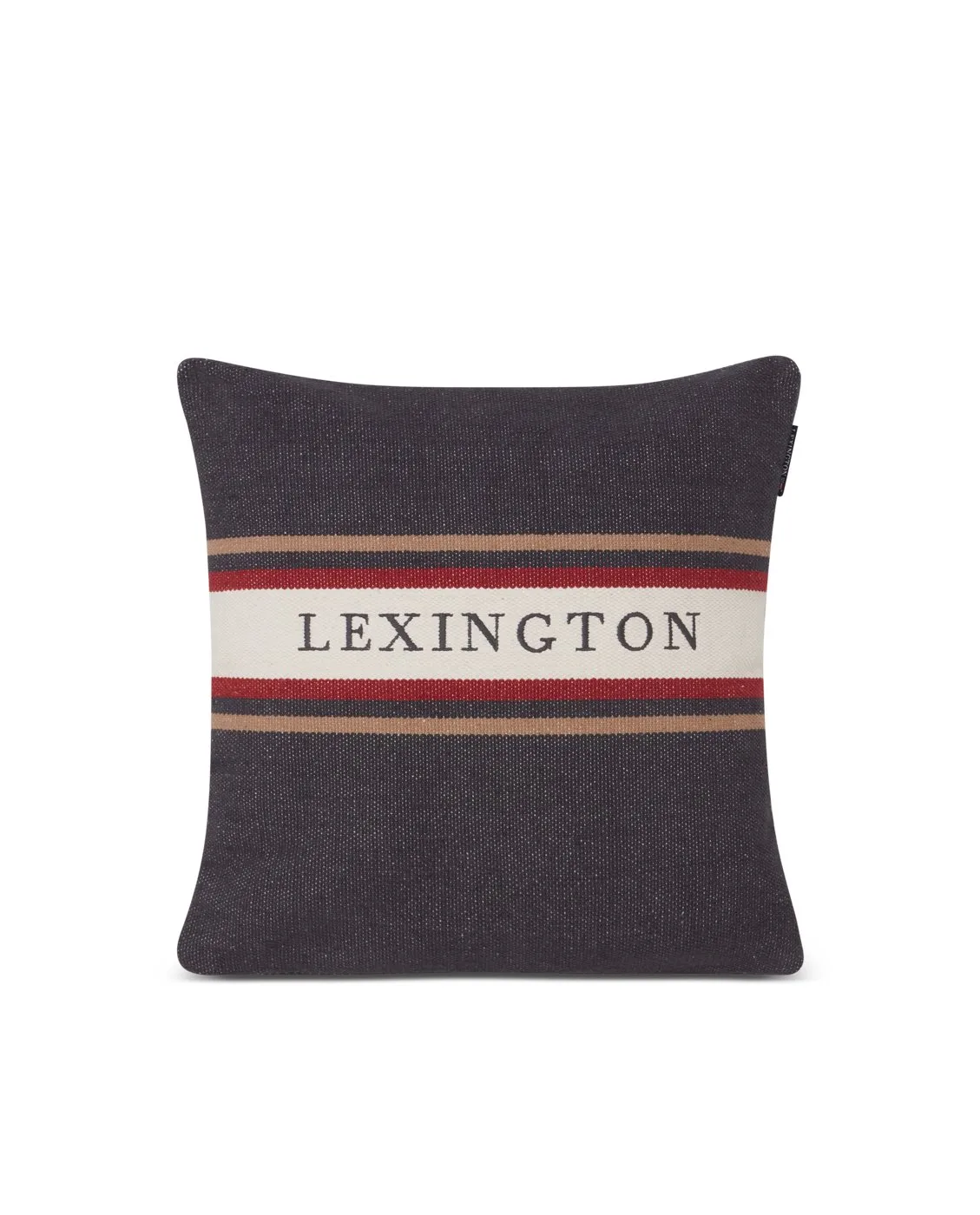 Striped Logo pillowcase 50x50 cm, Dark grey multi Lexington