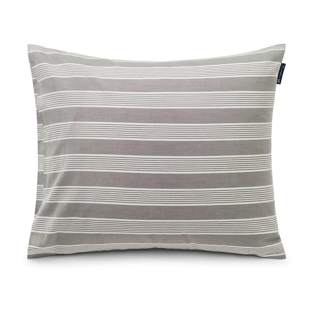 Striped Lyocell Cotton pillowcase 50x60 cm, Grey-white Lexington