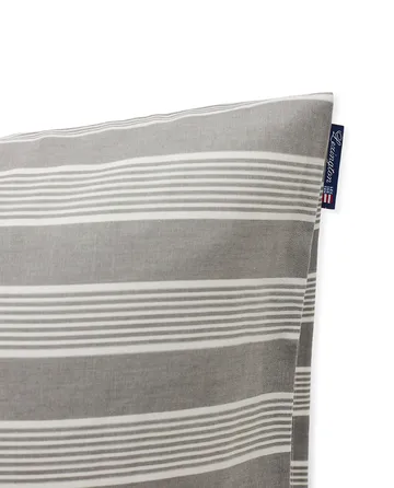 Striped Lyocell Cotton pillowcase 50x60 cm - Grey-white - Lexington