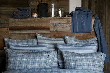 Striped Lyocell Cotton pillowcase 50x60 cm - Grey-white - Lexington