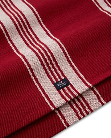 Striped Organic Cotton Rib table runner 50x250 cm - Red-white - Lexington
