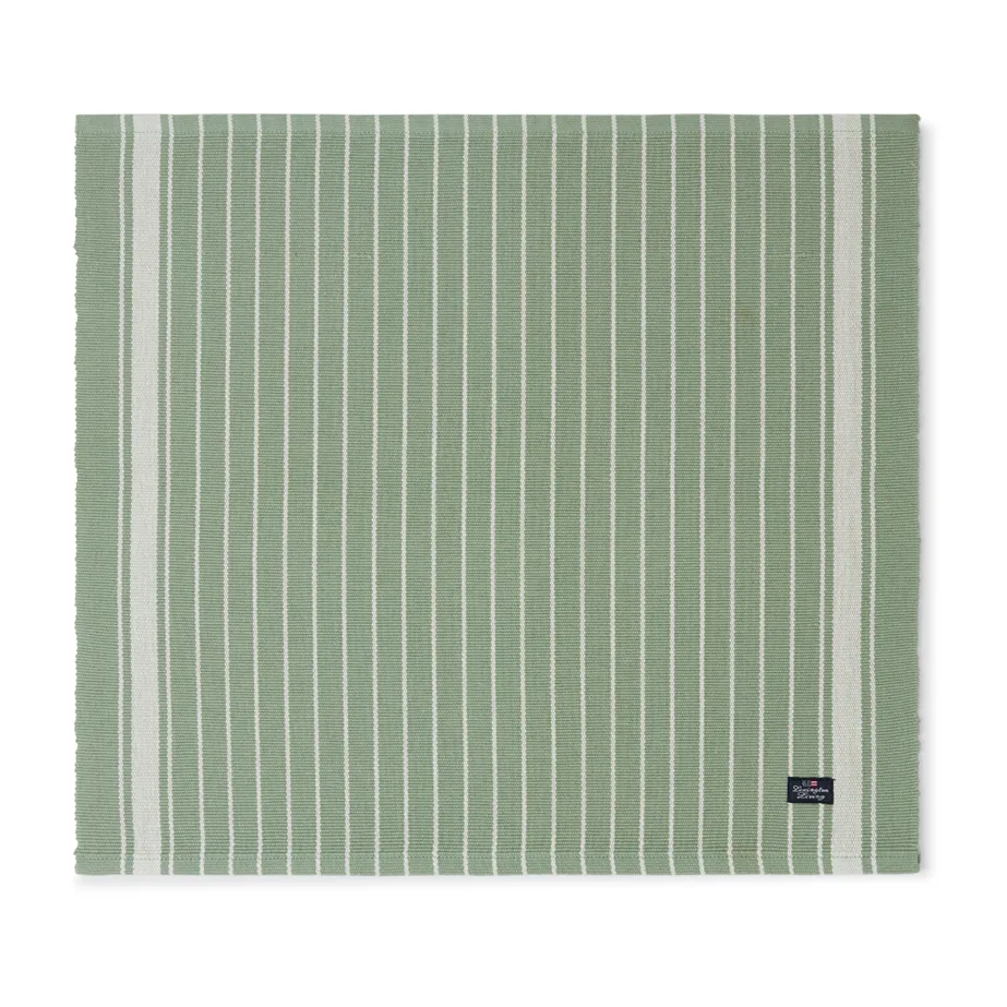 Striped Organic Cotton Rips placemat 50x250 cm, Green-white Lexington