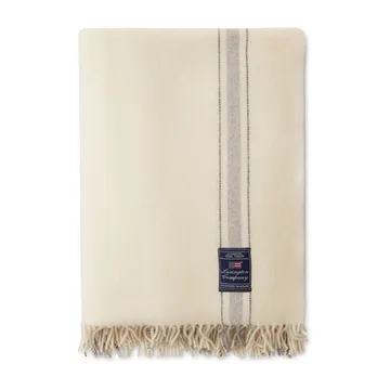 Striped recycled wool throw 130x170 cm - Offwhite-grey - Lexington
