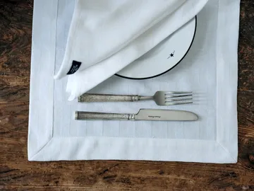 White jacquard cotton napkin 50x50 cm - White - Lexington