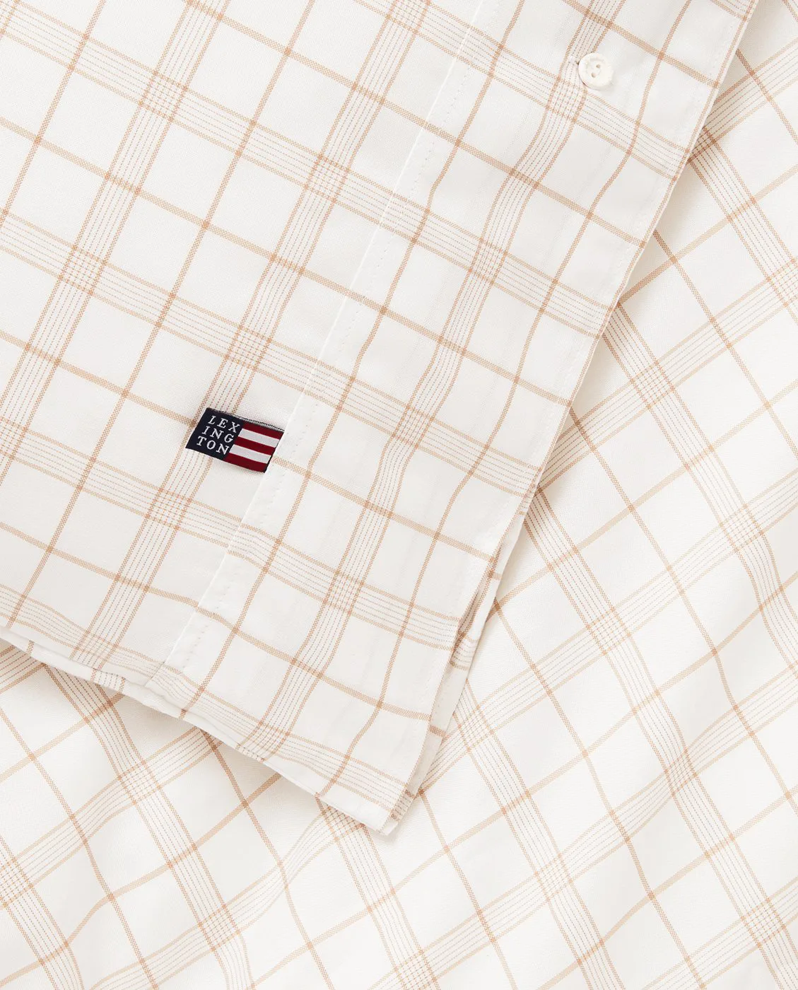White/Beige Checked Lyocell/Cotton bed set, 50x60 cm, 150x210 cm Lexington
