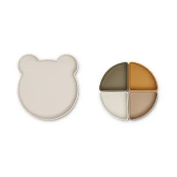 Arne children's plate + 4 bowls - Mr bear sandy multi mix - Liewood