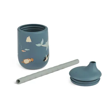 Ellis printed sippy cup with straw 23 cl - Arctic Sea-Ocean view - Liewood