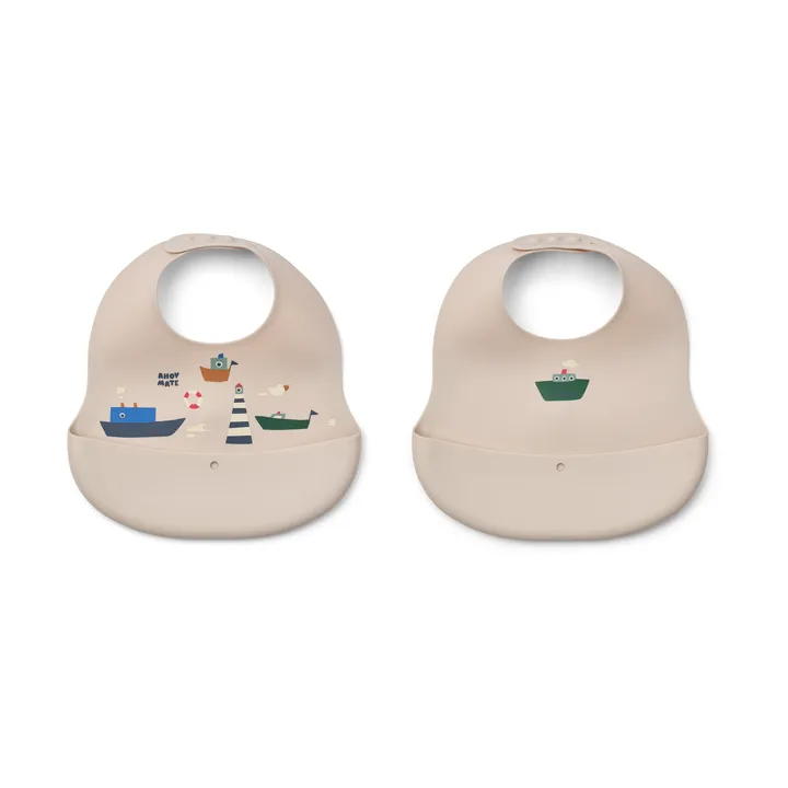Ember printed bib 2 pieces - Sailing-sandy - Liewood