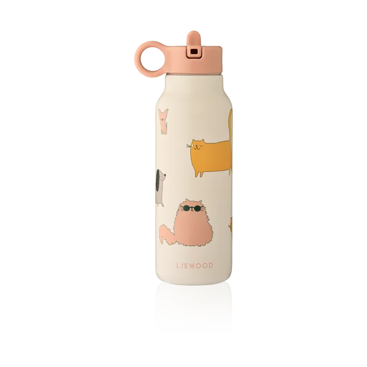 Falk water bottle 35 cl - Cats and Dogs-Sandy - Liewood