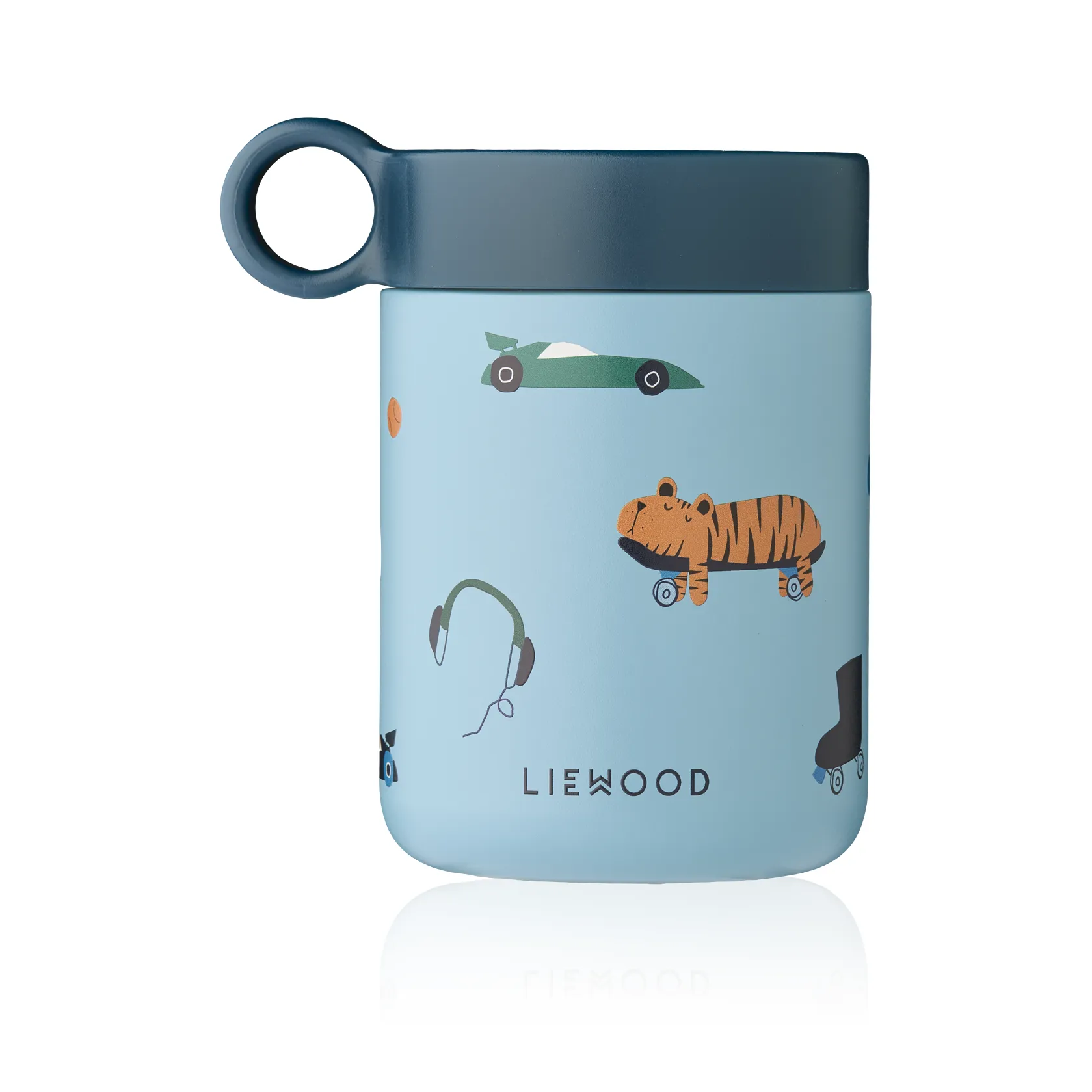 Kiani printed insulated bottle, Fun-beach blue Liewood