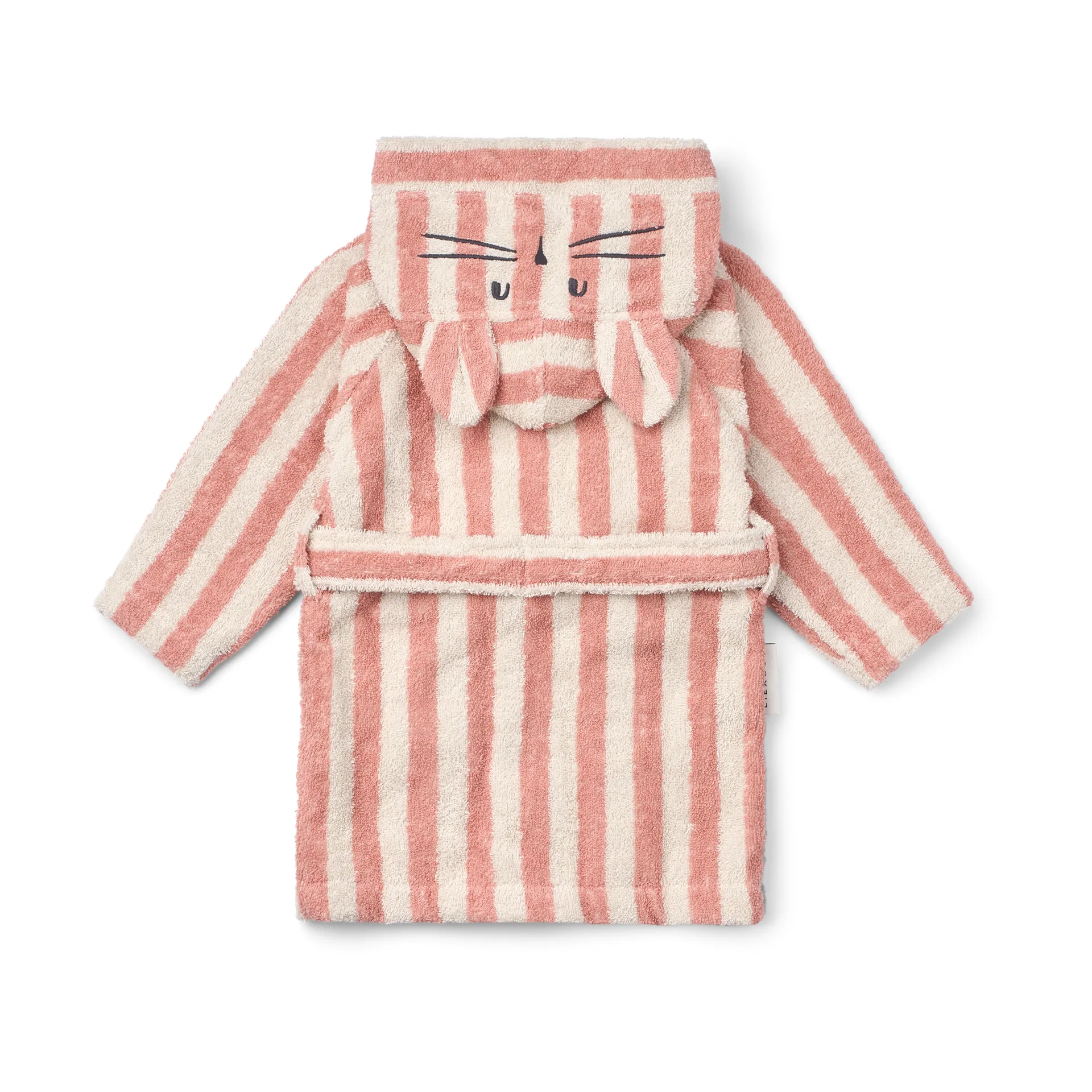 Lily bathrobe coral blush creme de la creme stripe, 1–2 years Liewood
