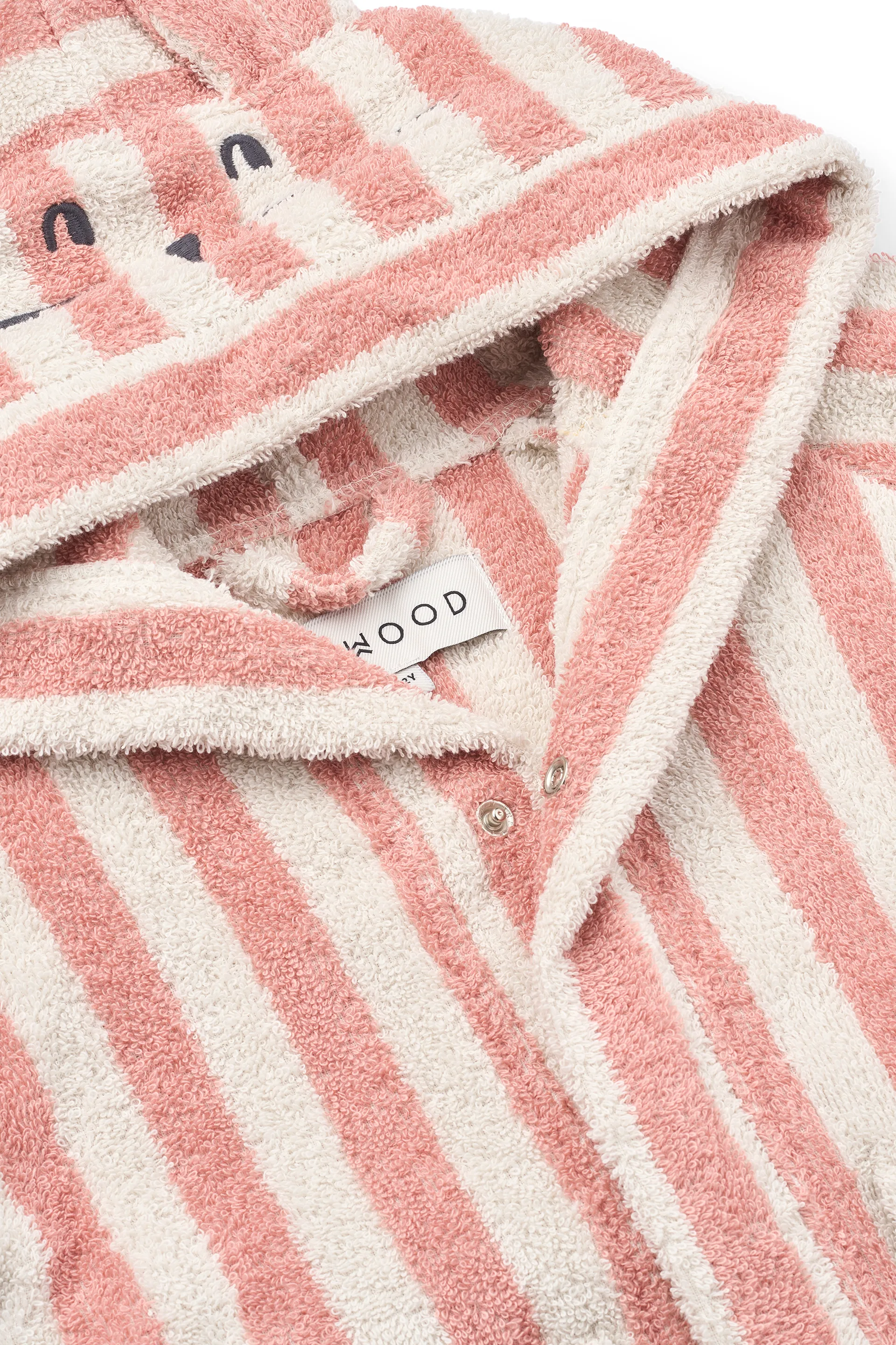 Lily bathrobe coral blush creme de la creme stripe, 1–2 years Liewood