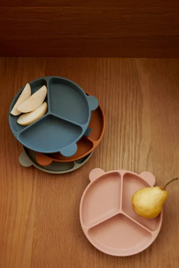 Stacy divided children's plate 2-pack - Mustard-tuscany rose mix - Liewood