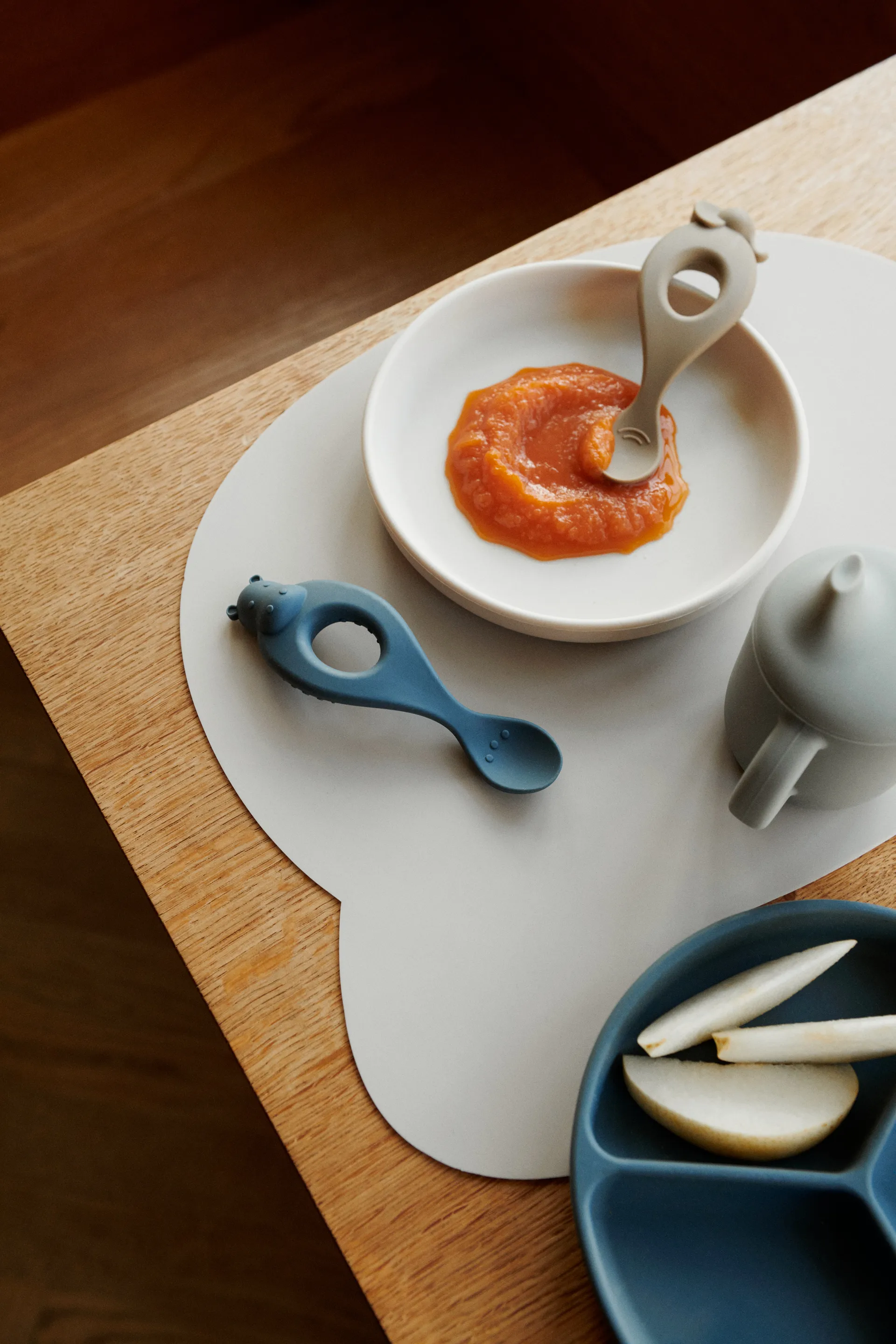 Stacy divided children's plate 2-pack, Sea blue-Whale blue Liewood
