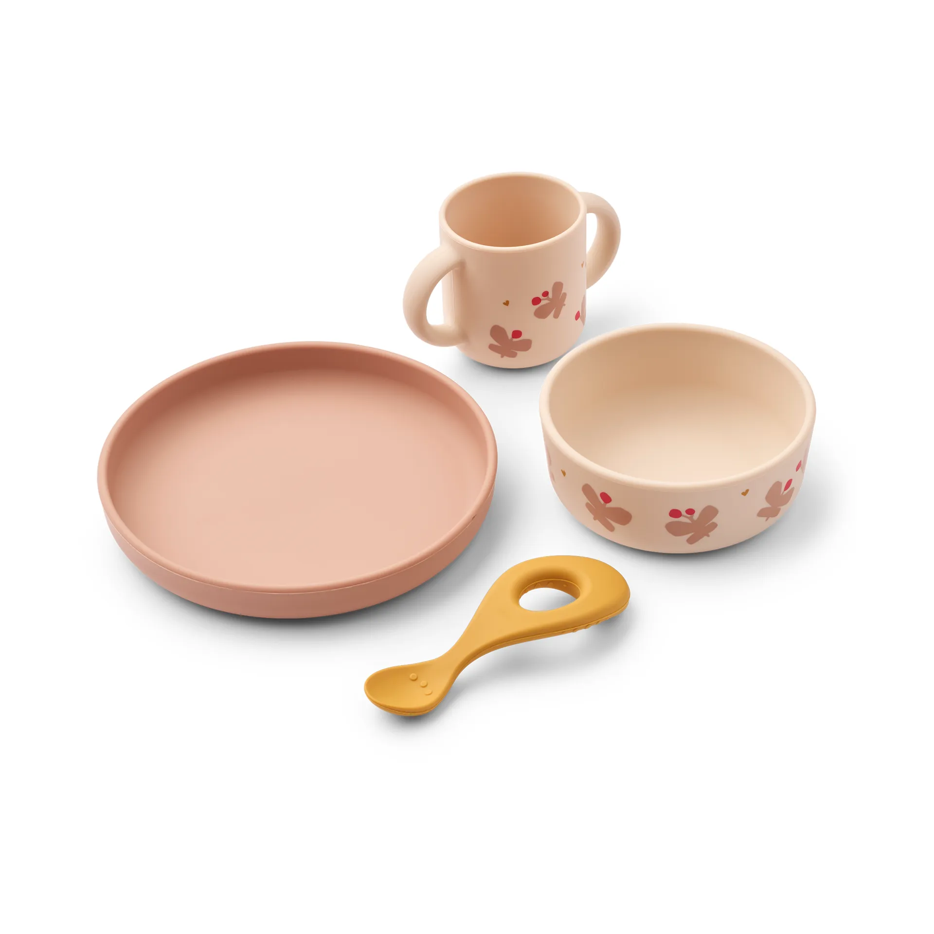 Vivi printed dinnerware set 4 pieces., Butterfly-apple blossom Liewood