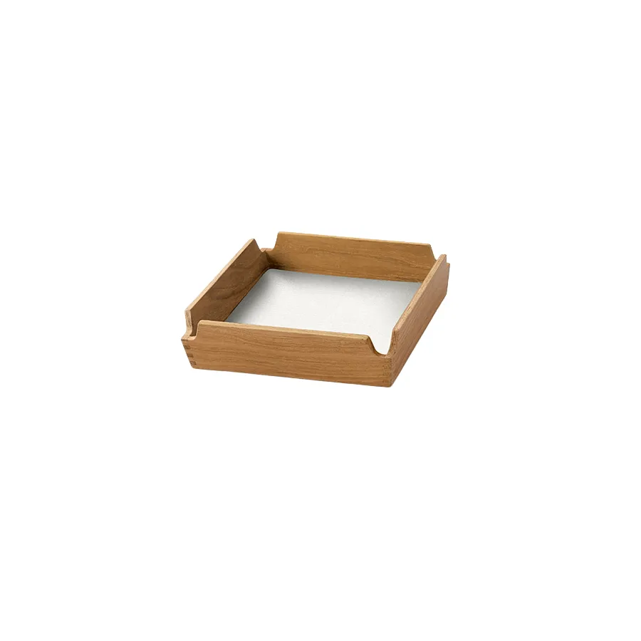 Airy Nupo tray, Pure white-teak, mini LIND DNA