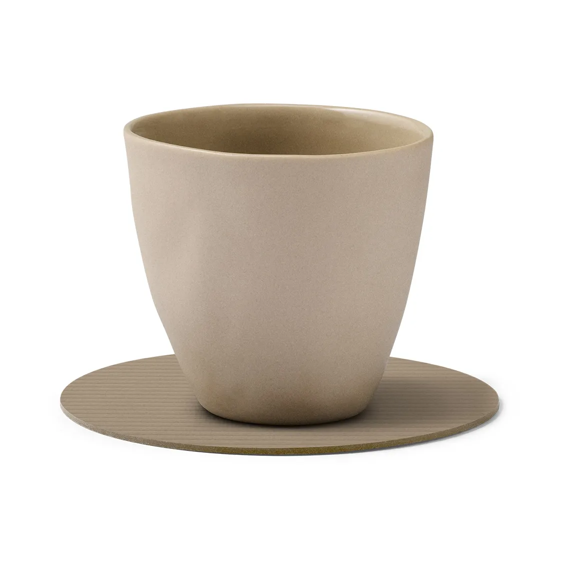 Corduroy coasters, Clay brown, circle LIND DNA