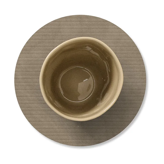 Corduroy coasters, Nomad grey, circle LIND DNA