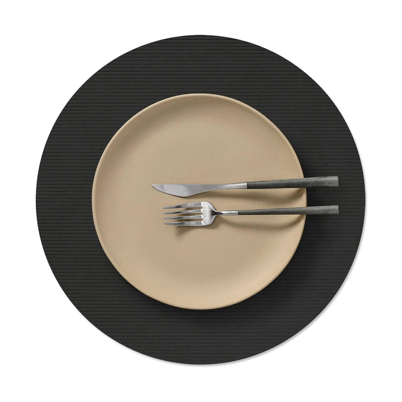 Corduroy placemat, Black ink, circle, L LIND DNA
