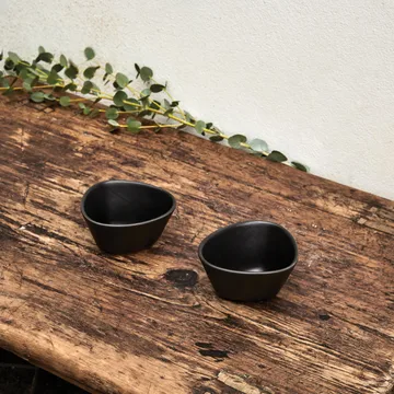 Curve Stoneware bowl 2-pack - Black - LIND DNA