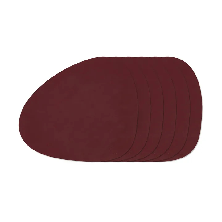 Nupo Curve placemat set - Burgundy, 6-pack - LIND DNA