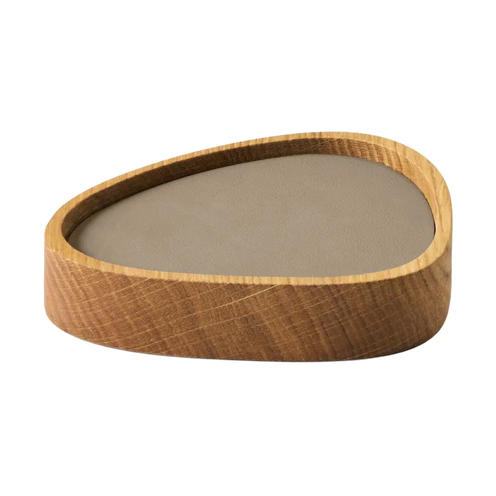 Wood Box coaster set - Nature-oak, curve, S, Nupo clay brown, 9 pieces - LIND DNA
