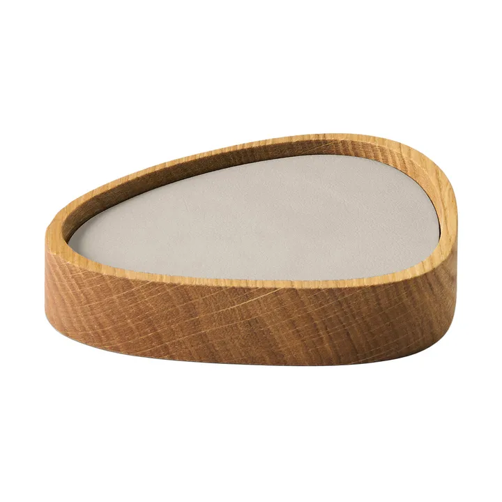 Wood Box coaster set - Nature-oak, curve, S, Nupo oyster white, 9 pieces - LIND DNA