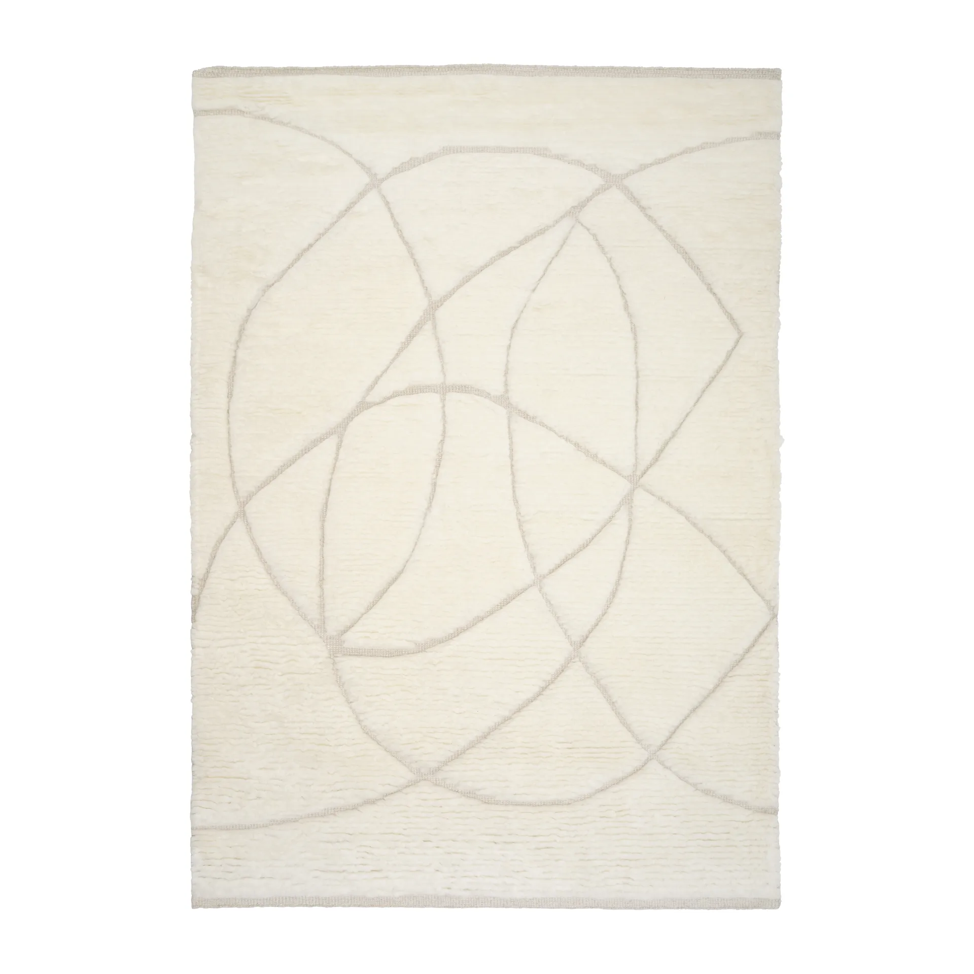 Lineal Sweep wool carpet, White. 140x200 cm Linie Design