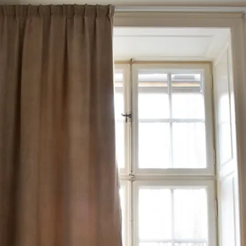 Paolo curtain with gathering tape - Taupe Brown - Linum