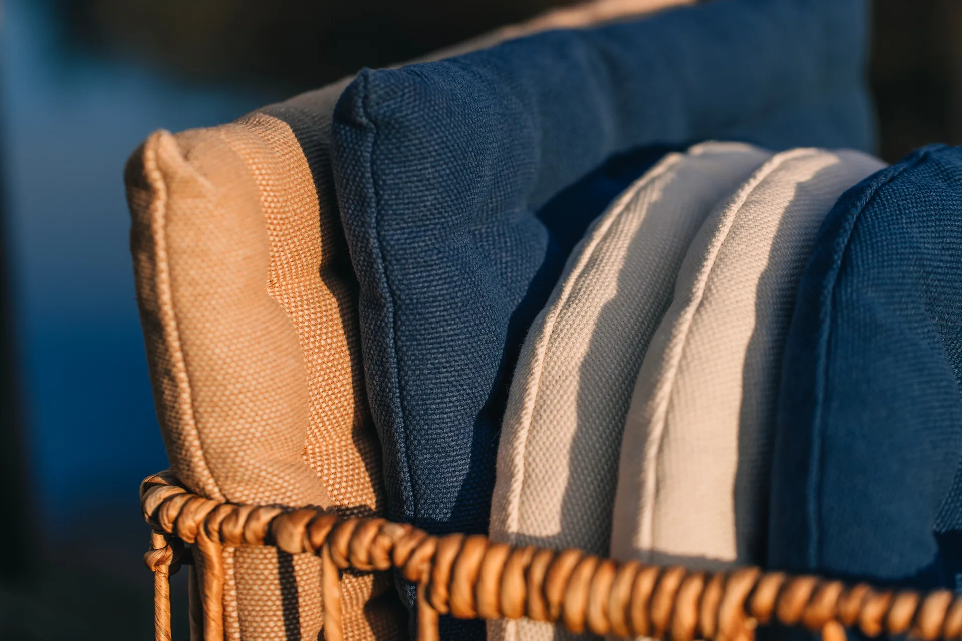 Pepper seat cushion 40x40 cm, Indigo blue Linum