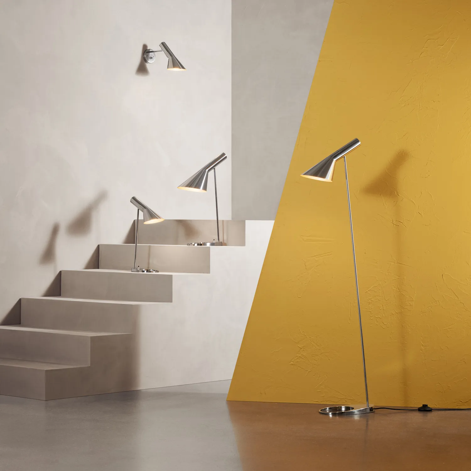 AJ wall lamp, Polished stainless steel Louis Poulsen