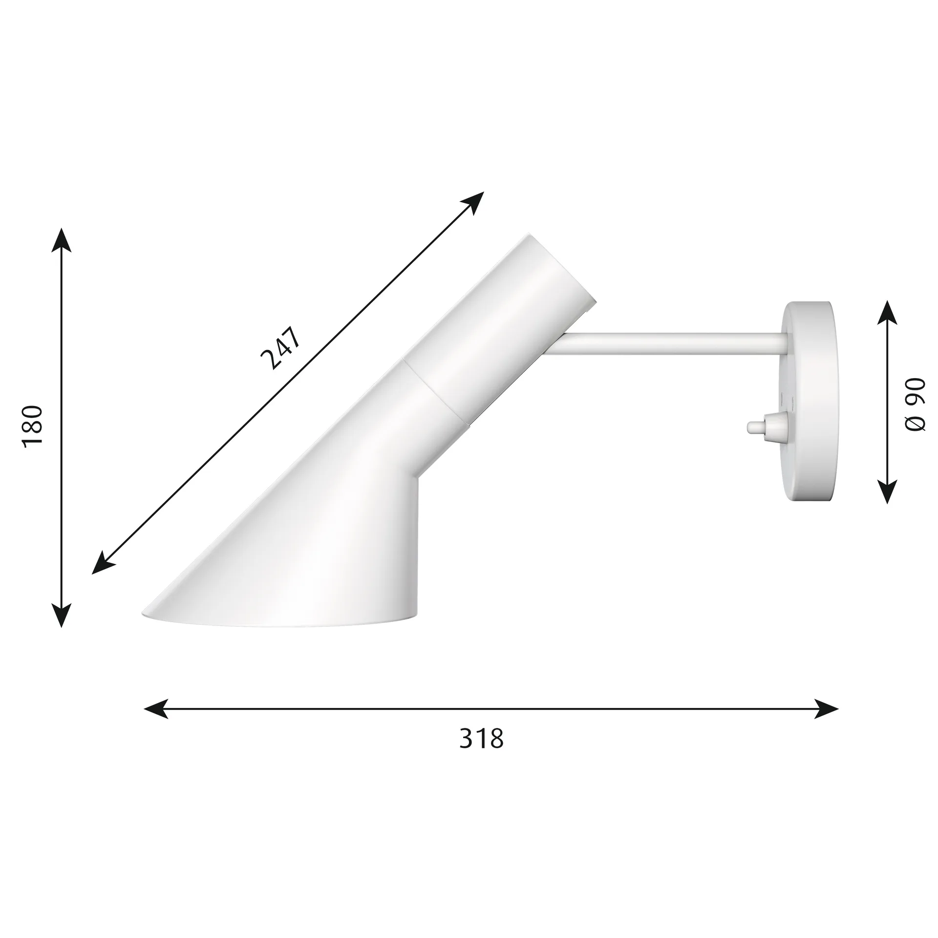 AJ wall lamp, White Louis Poulsen