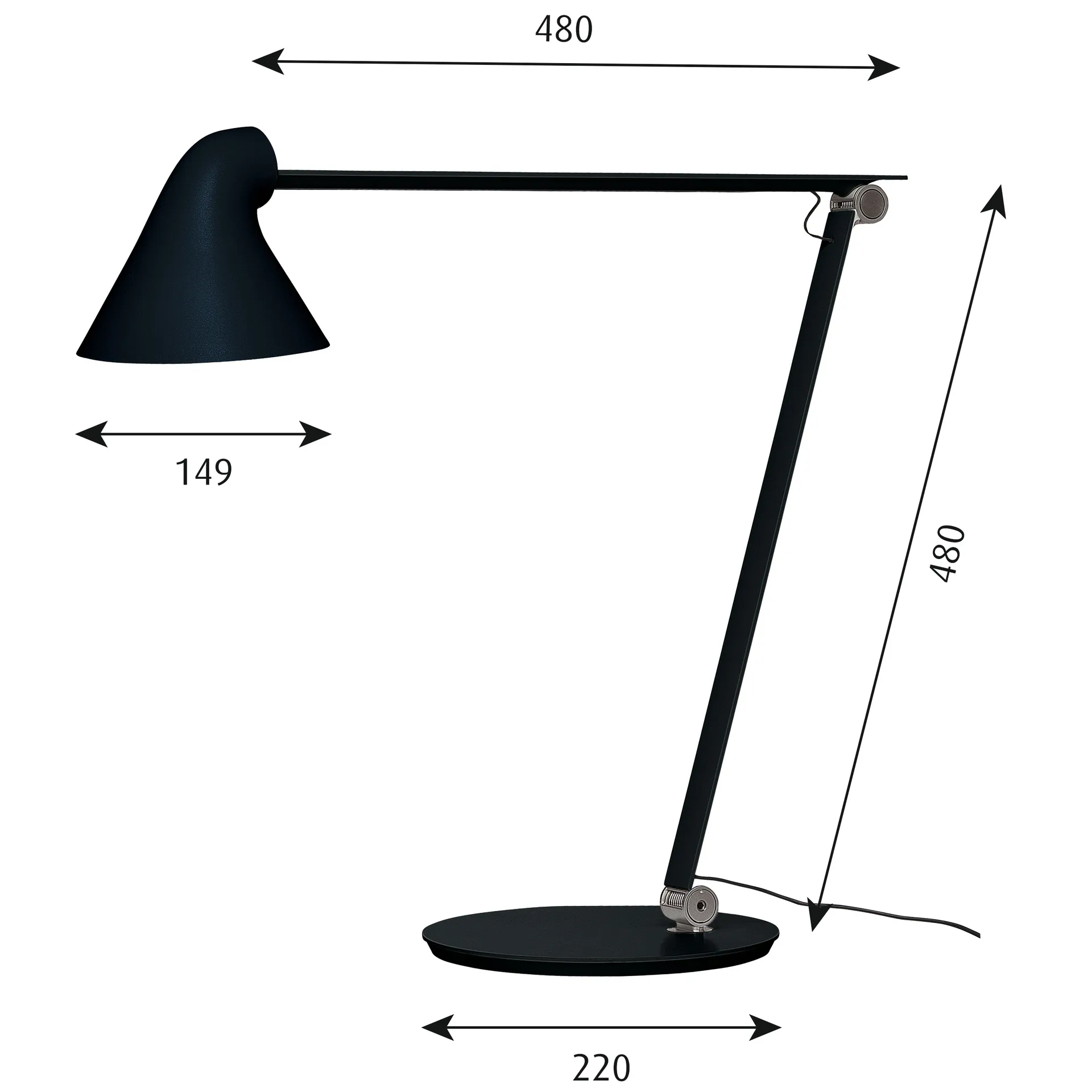 NJP table lamp, Black Louis Poulsen